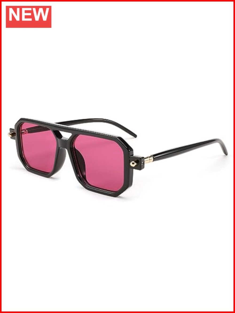 Square 70s Flat Aviator Sunglasses UV400 Retro Full Frame Unisex